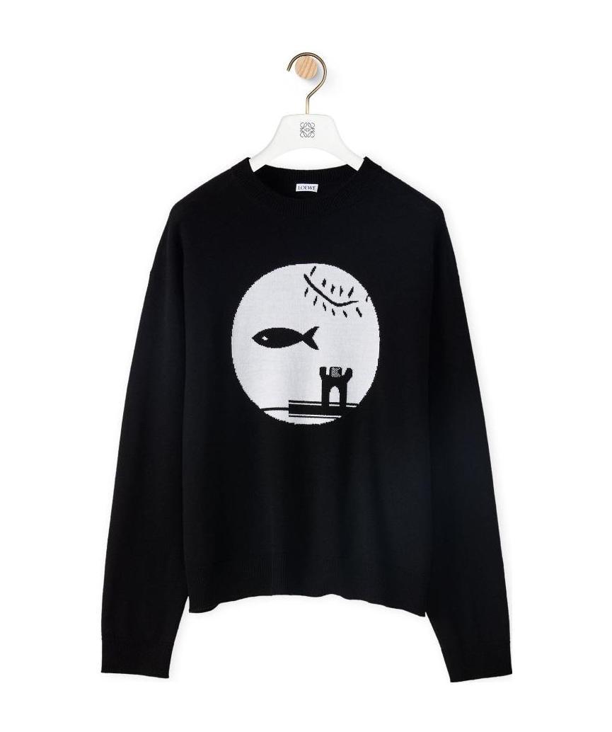 Loewe Inlaid Wool Pullover In Black