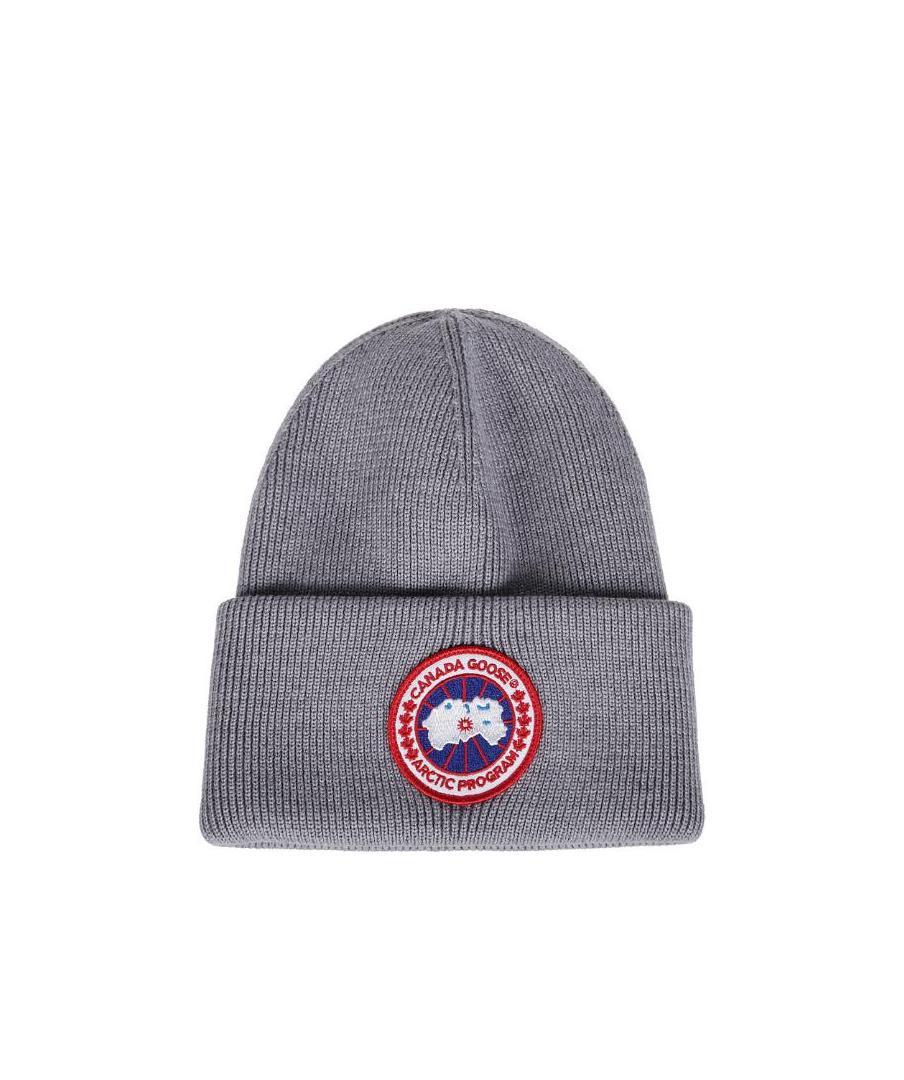 Canada Goose Arctic Disc Ribbed-knit Beanie In Gray