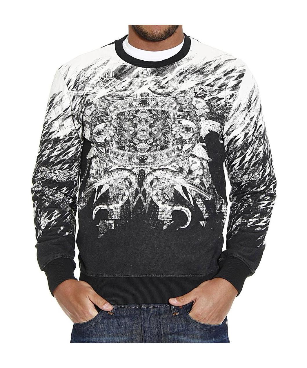 Just Cavalli Printed Sweater In Black