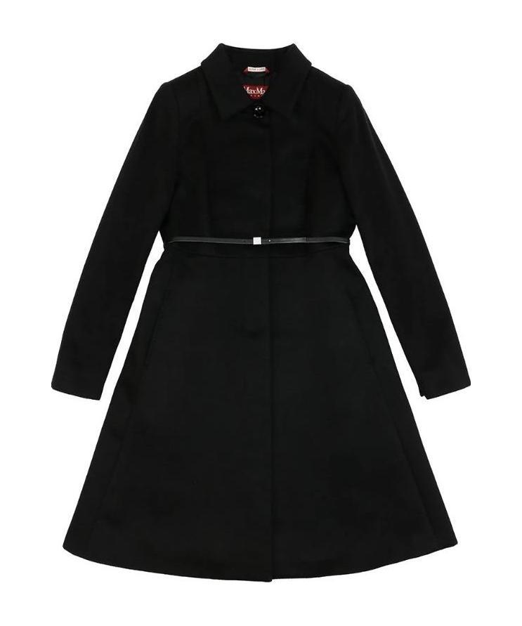 Max Mara Belt Coat In Black