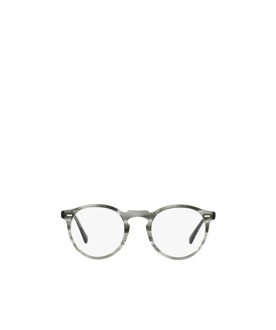 Oliver Peoples Circular Frame Flat Mirror In Gray