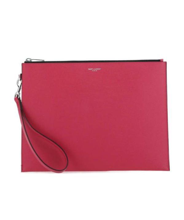 Saint Laurent Zipped Tablet Holder In Pink