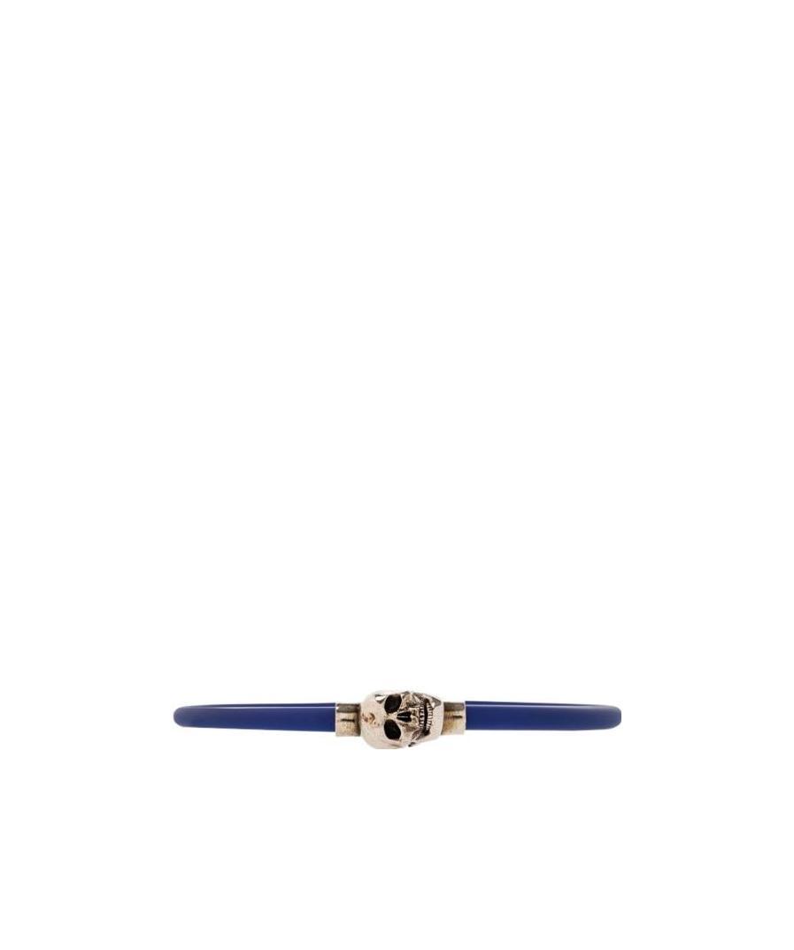 Alexander Mcqueen Skull Charm Bracelet In Blue
