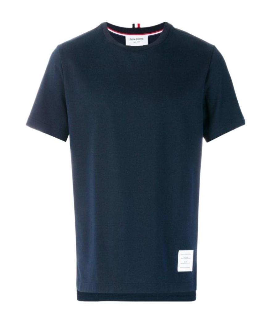 Thom Browne Logo-patch Short-sleeve T-shirt In Black