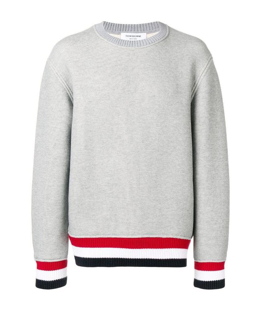 Thom Browne Horizontal Striped Hoodie In White