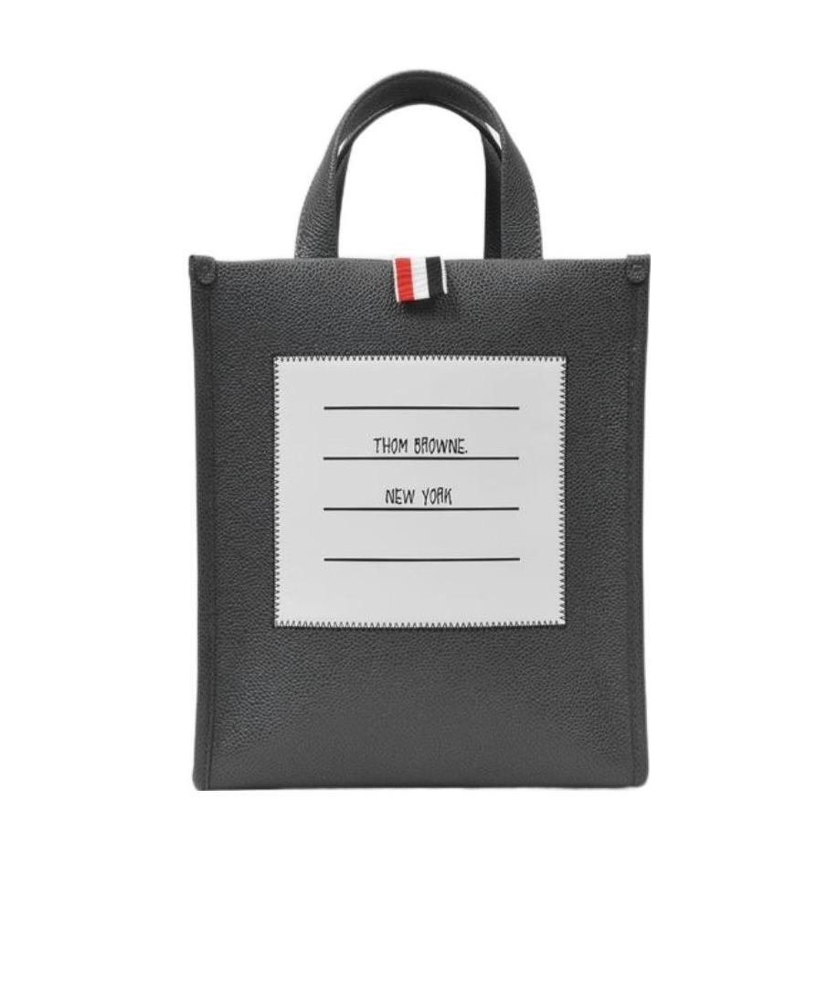 Thom Browne Logo-patch Tote Bag In Black