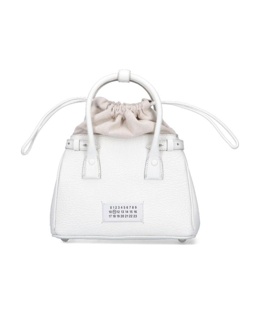 Maison Margiela 5ac Small Drawstring Tote Bag In White