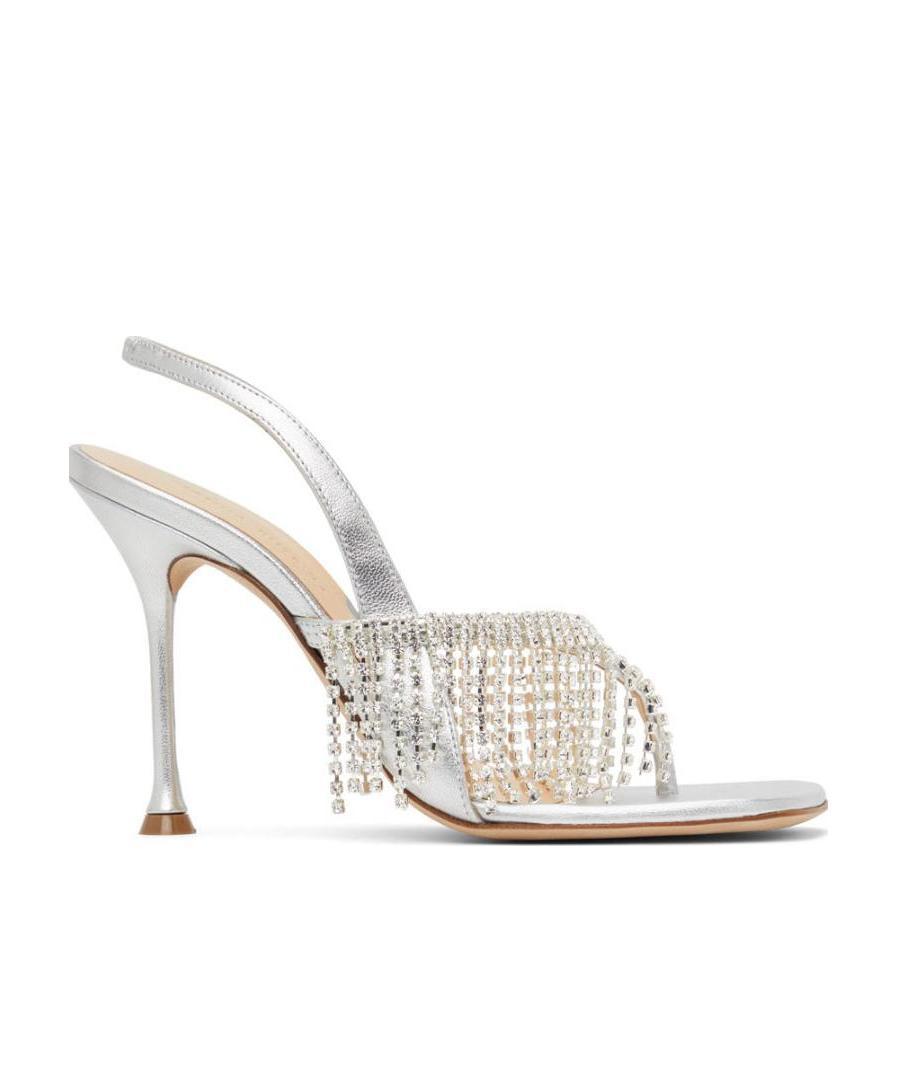 Magda Butrym Embellished Leather Thong Sandals In White