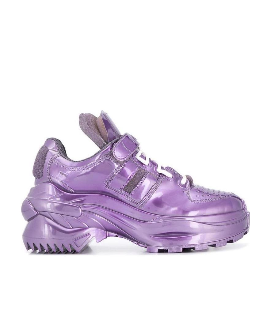 Maison Margiela Purple Platform Lace-up Sneakers In Purple