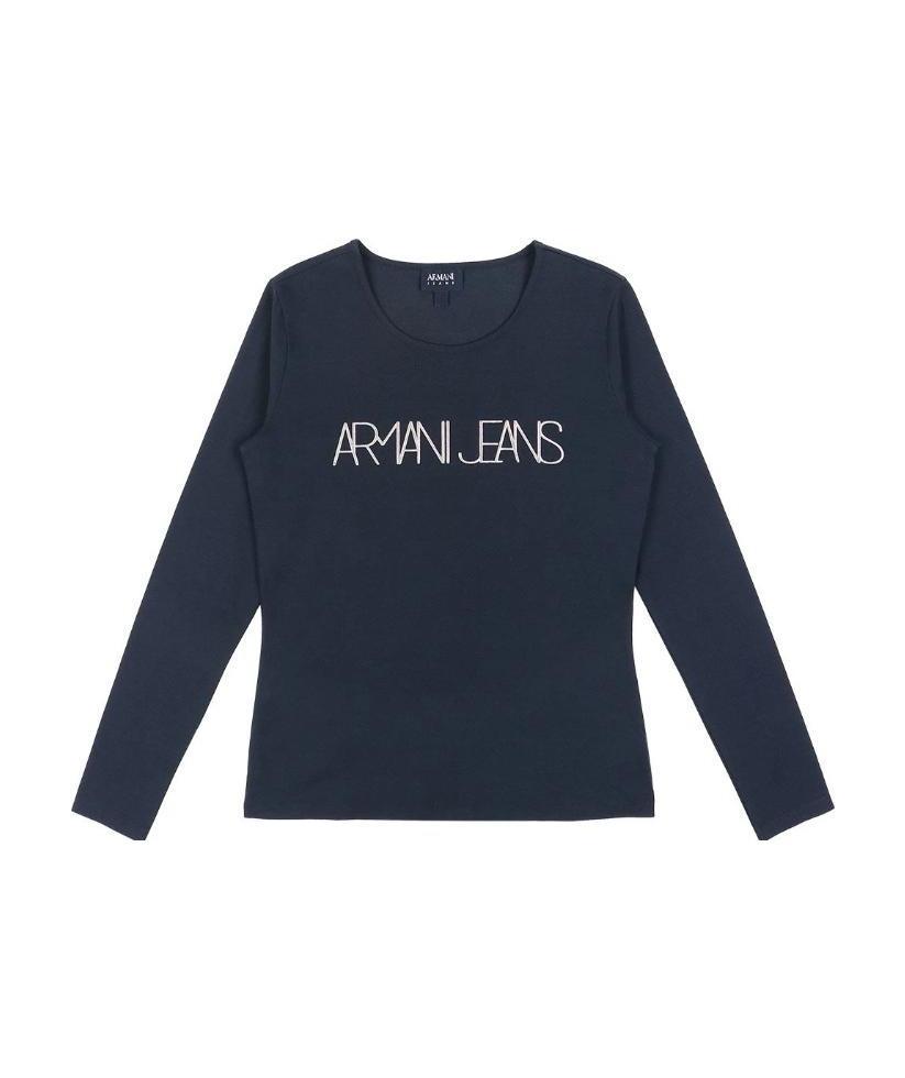 ARMANI JEANS ROUND COLLAR AND LONG-SLEEVED T-SHIRT