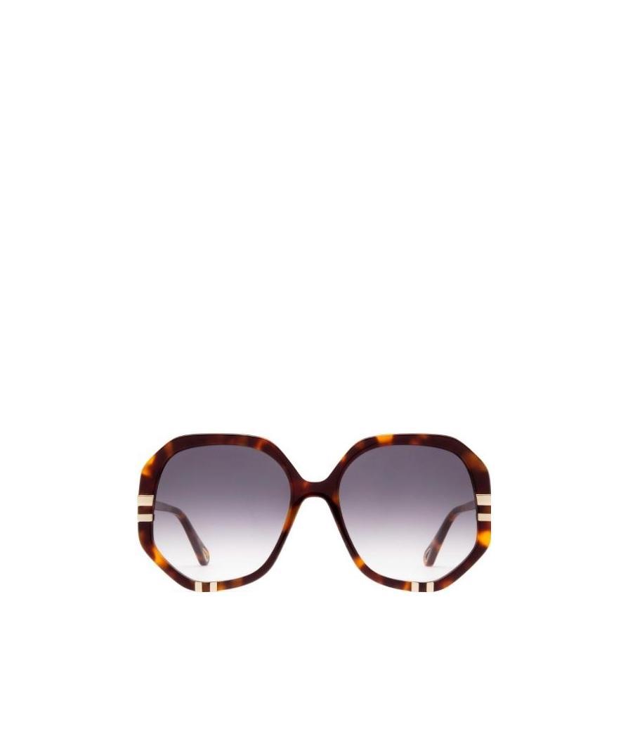 Chloé Womens Ch0105s Hexagonal-frame Acetate Sunglasses Brown In Gray