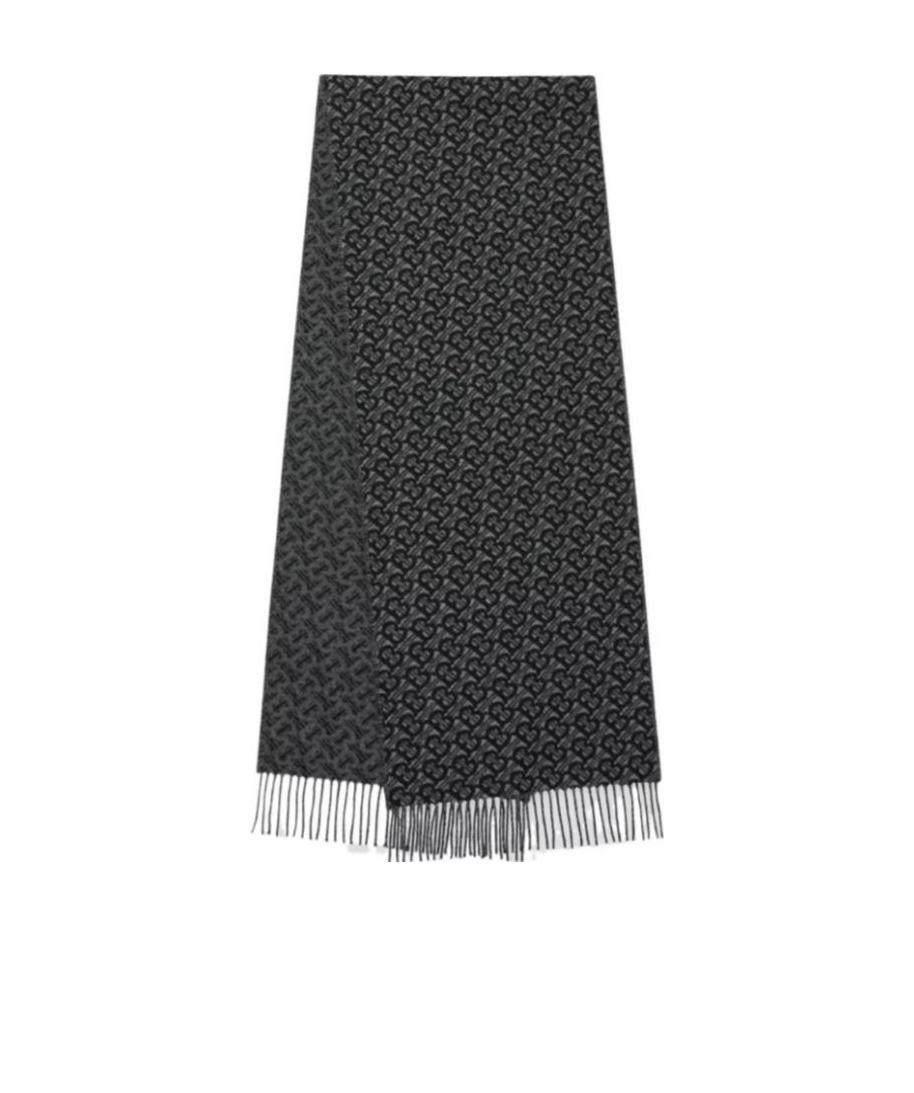 Burberry Monogram Jacquard Scarf In Black