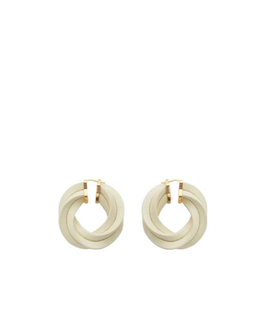 Bottega Veneta Logo Twisted Ring Earrings In Yellow