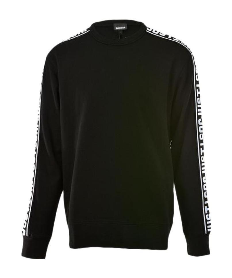 Just Cavalli Logo Embroidered Sports Sweater In Black