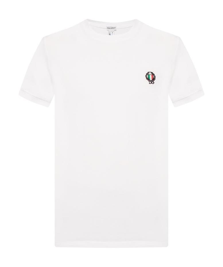 Dolce & Gabbana Logo-embroidered Short-sleeved T-shirt In White