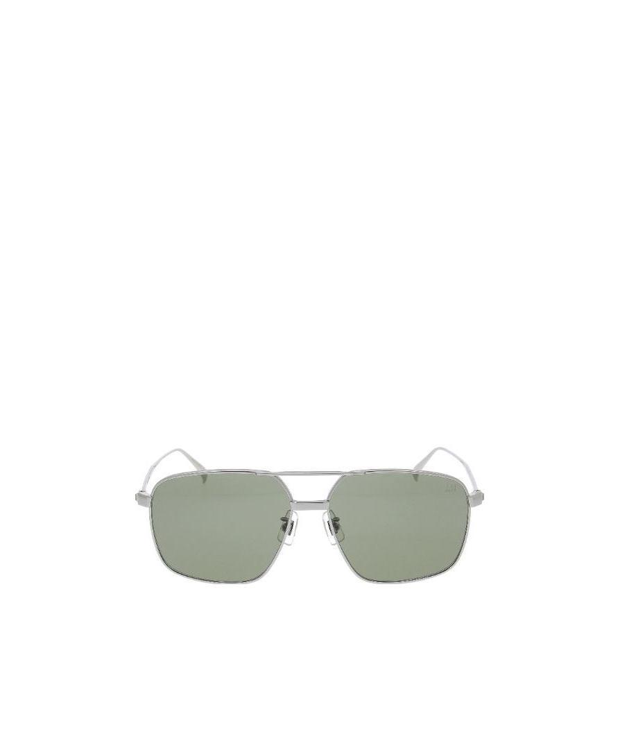 DUNHILL ANGULAR HAMMERED-ARM AVIATOR SUNGLASSES
