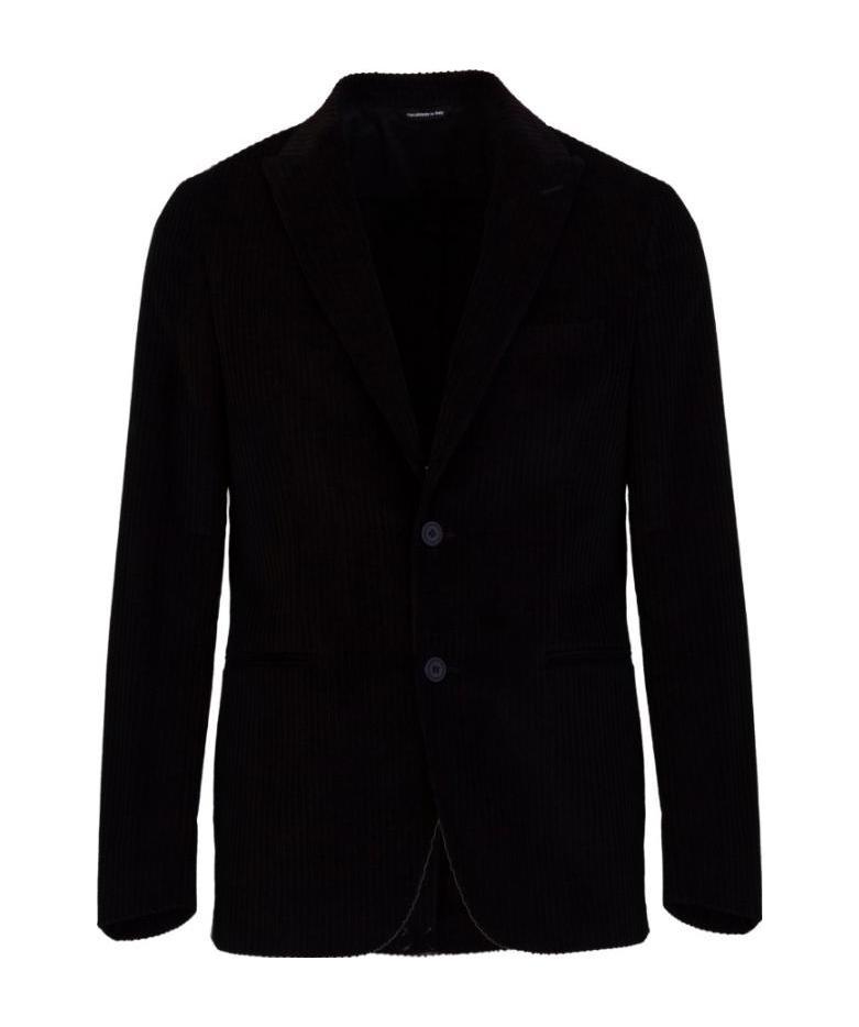 Tonello Blue Wool Jacket In Black