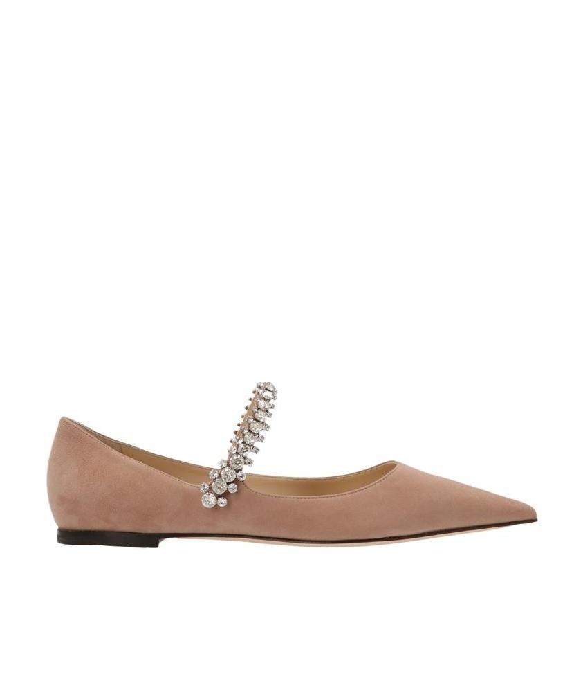 Jimmy Choo Baily Pointed-toe Flat Pumps In Nude