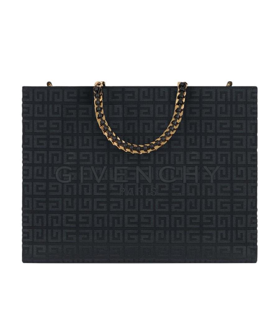 Givenchy Small G-tote Shopping Bag In 4g Embroidery With Chain In Black