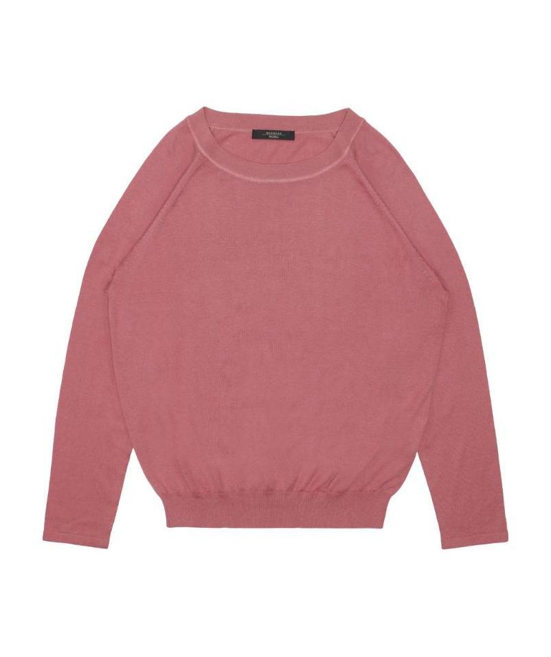 Weekend Max Mara Round Collar Long Sleeve Sweater In Pink