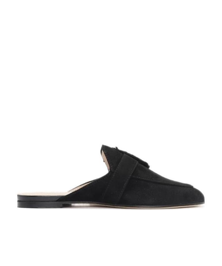 Tod's Fringed Buckle-less Muller Shoes In Black