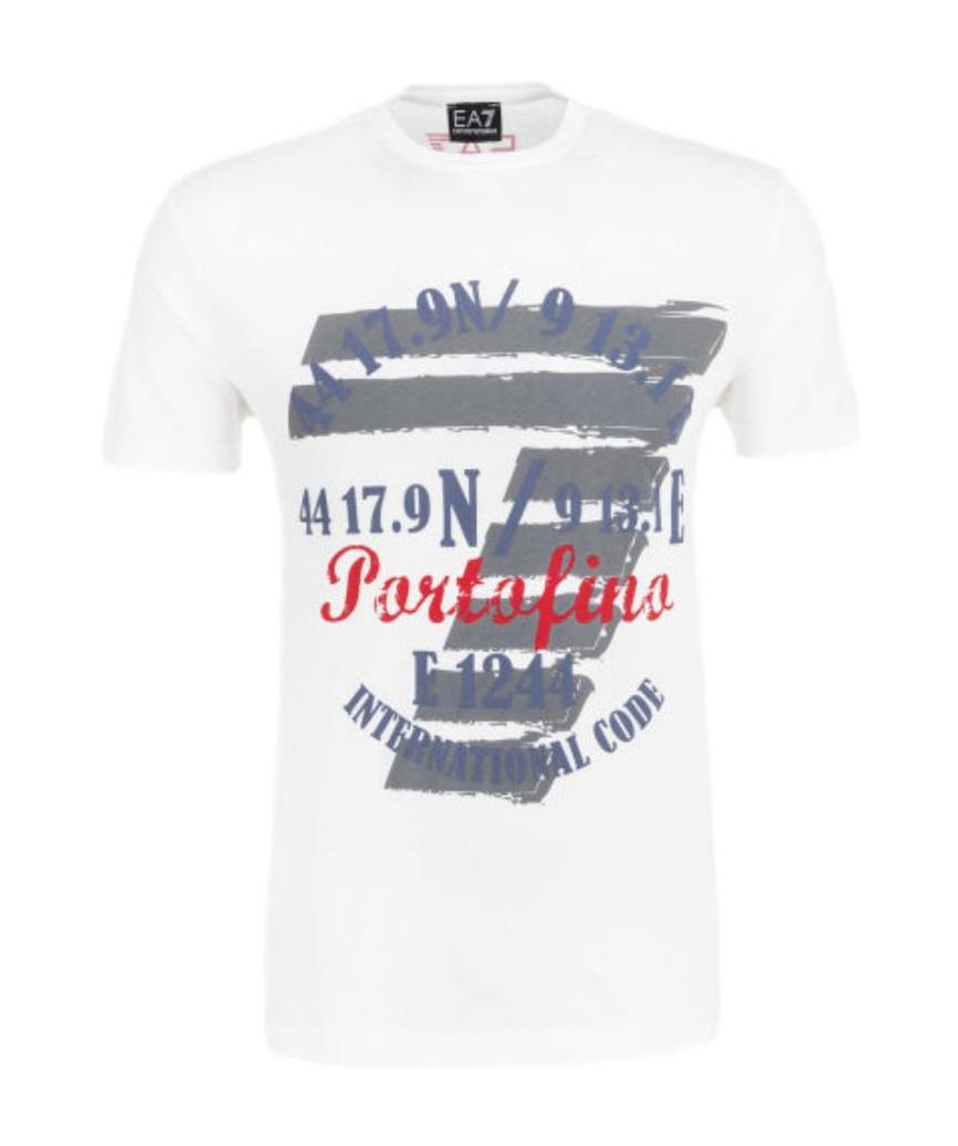 EA7 PRINTED ROUND-NECKED T-SHIRT