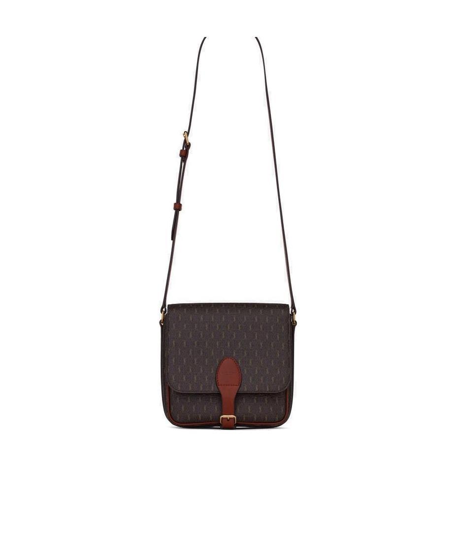 Saint Laurent Le Monogramme Buckle Satchel Bag In Brown