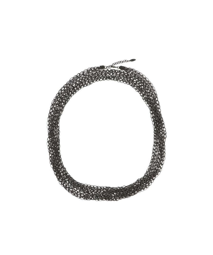Brunello Cucinelli Precious Loops Necklace In Black