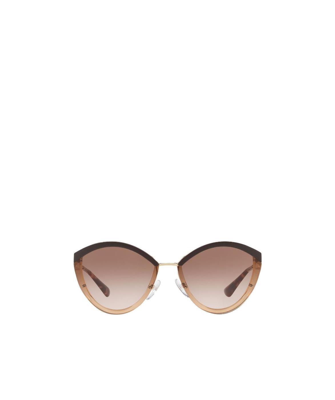 Prada Logo Pointed Sunglasses In Nude