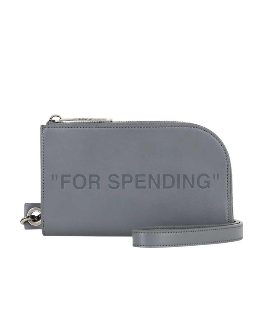 Off-white Neck-strap Wallet In Gray