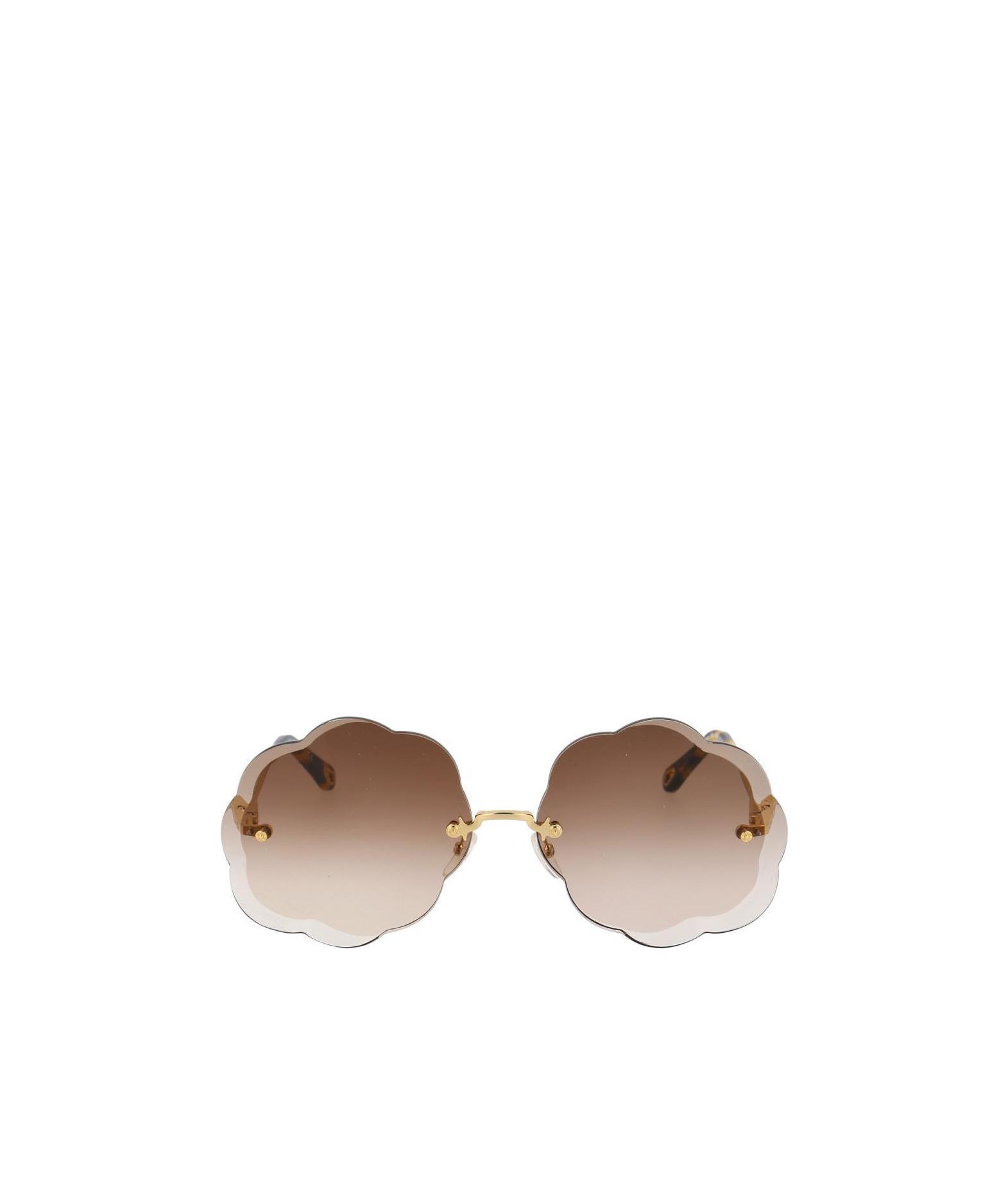 CHLOÉ ROSIE SCALLOPED ROUND-FRAME SUNGLASSES