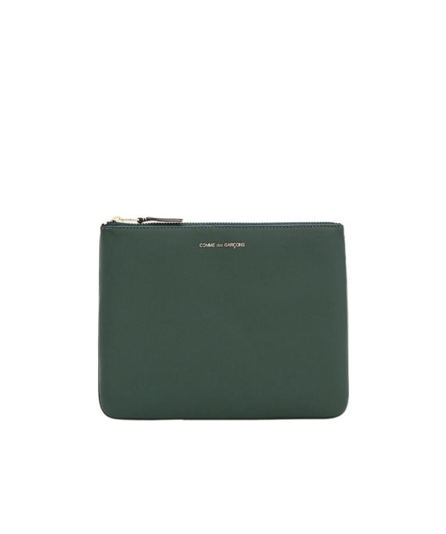 COMME DES GARÇONS COMME DES GARONS WALLET LOGO PRINTED ZIPPED POUCH