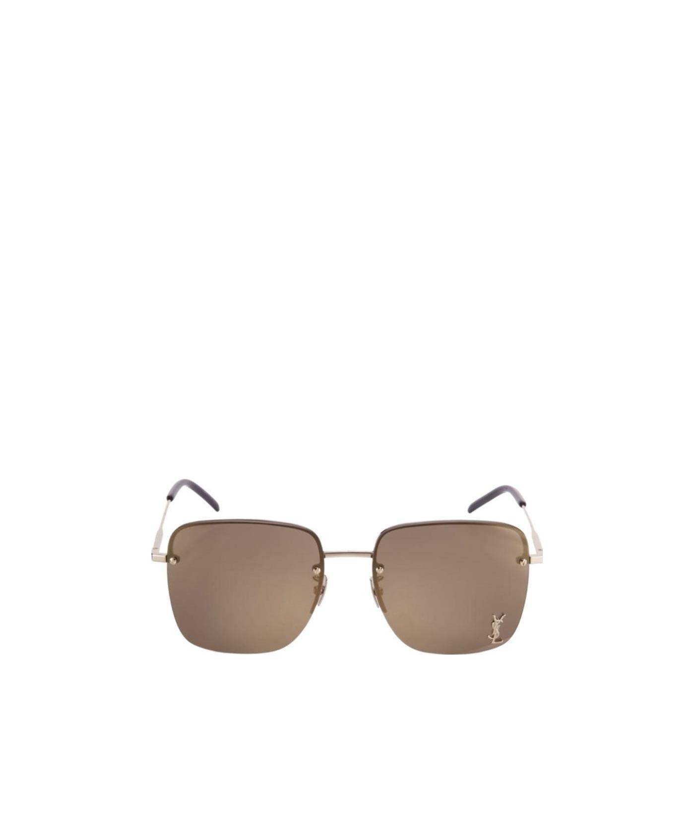 Saint Laurent Monogram Sl312m Frameless Sunglasses In Brown