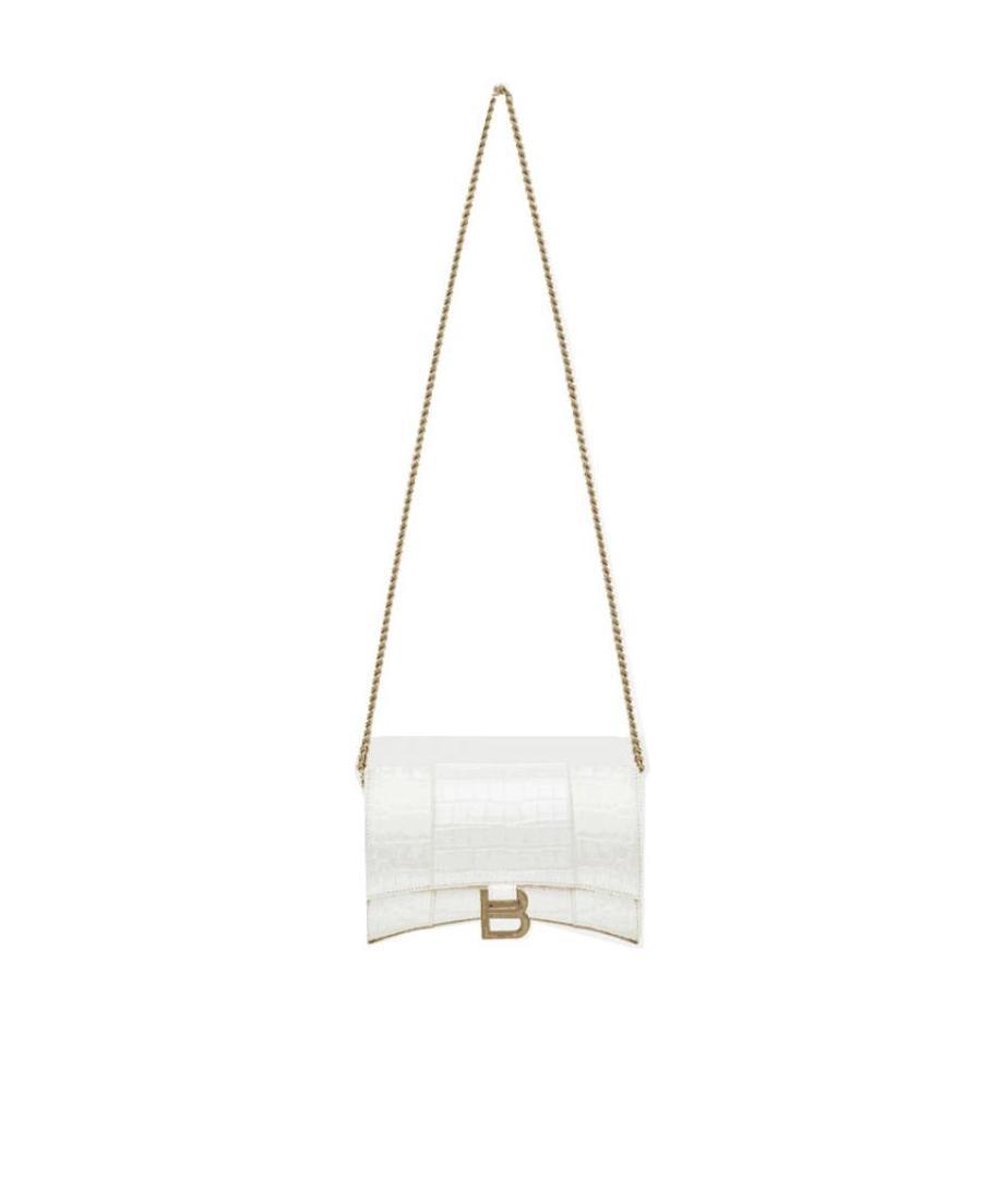 Balenciaga Hourglass Chain Wallet In White