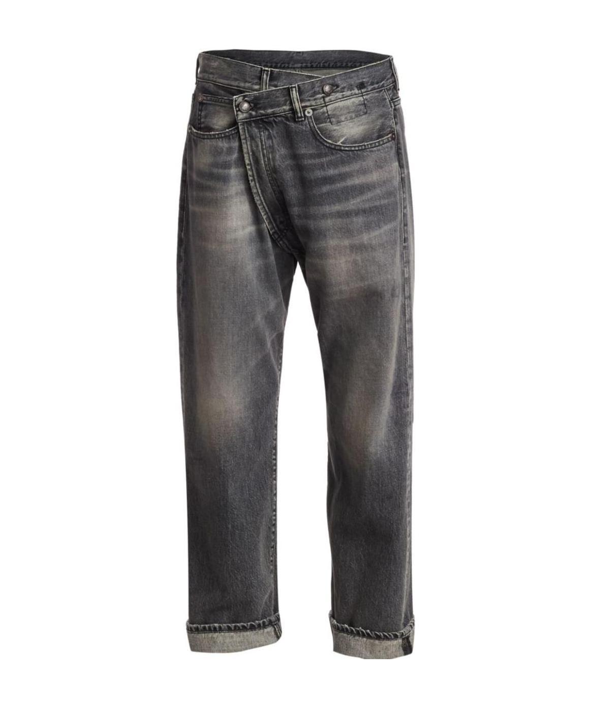 R13 Damon Pleated Wide Leg Jean In Ellery Black In Black