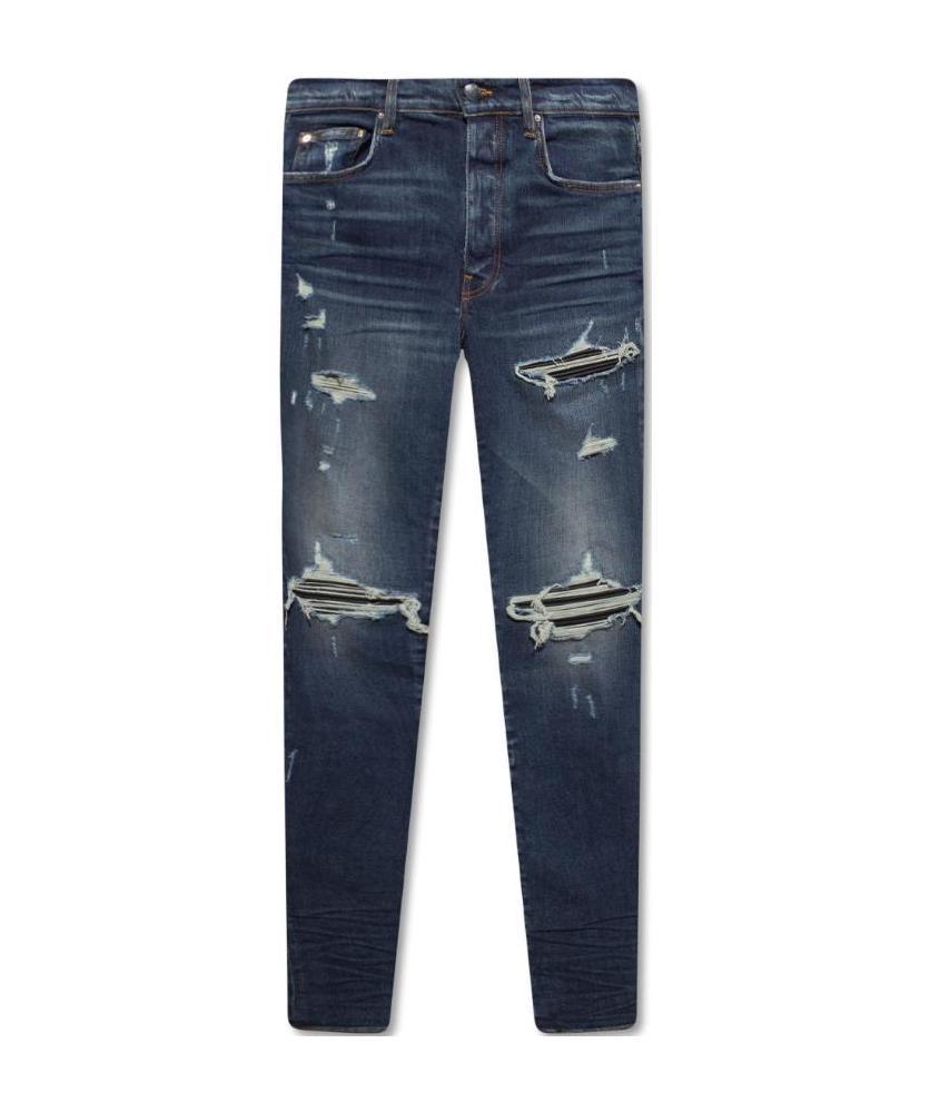 Amiri Distressed Slim Jeans In Blue