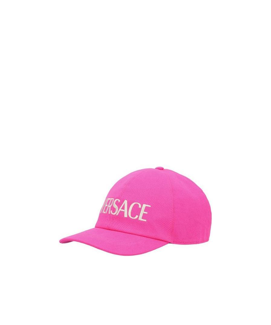 Versace Logo-print Baseball Cap In Pink