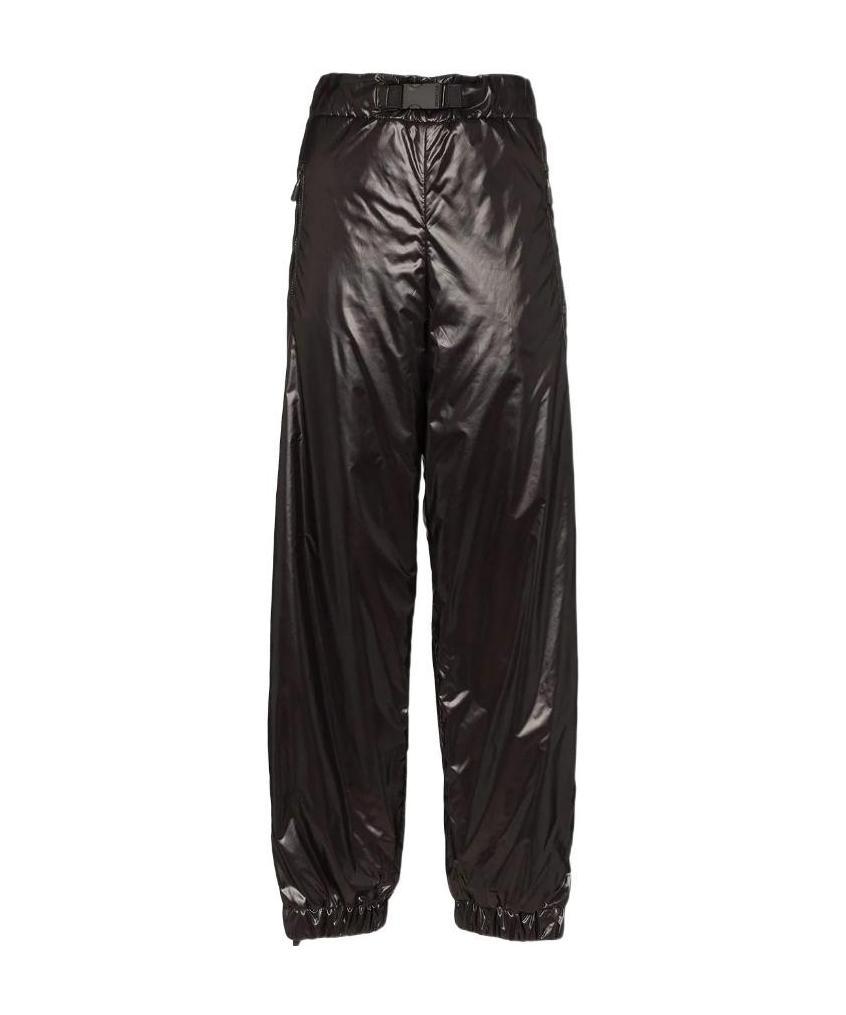 Moncler Side-stripe Nylon Trousers In Black