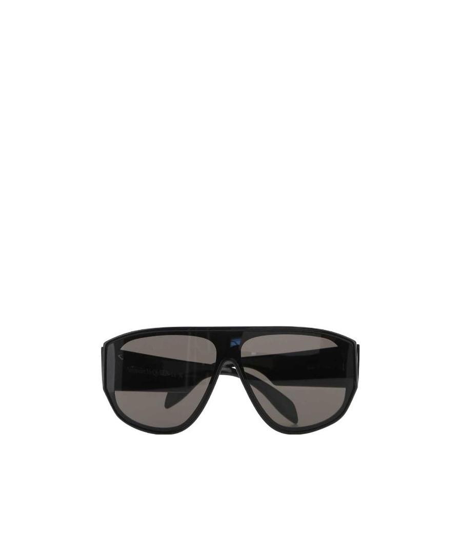 Alexander Mcqueen Graffiti-print Square-frame Sunglasses In Black