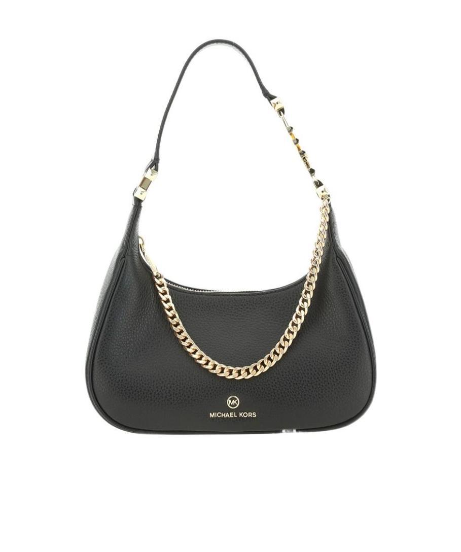 Michael Kors Chain-link Leather Shoulder Bag In Black