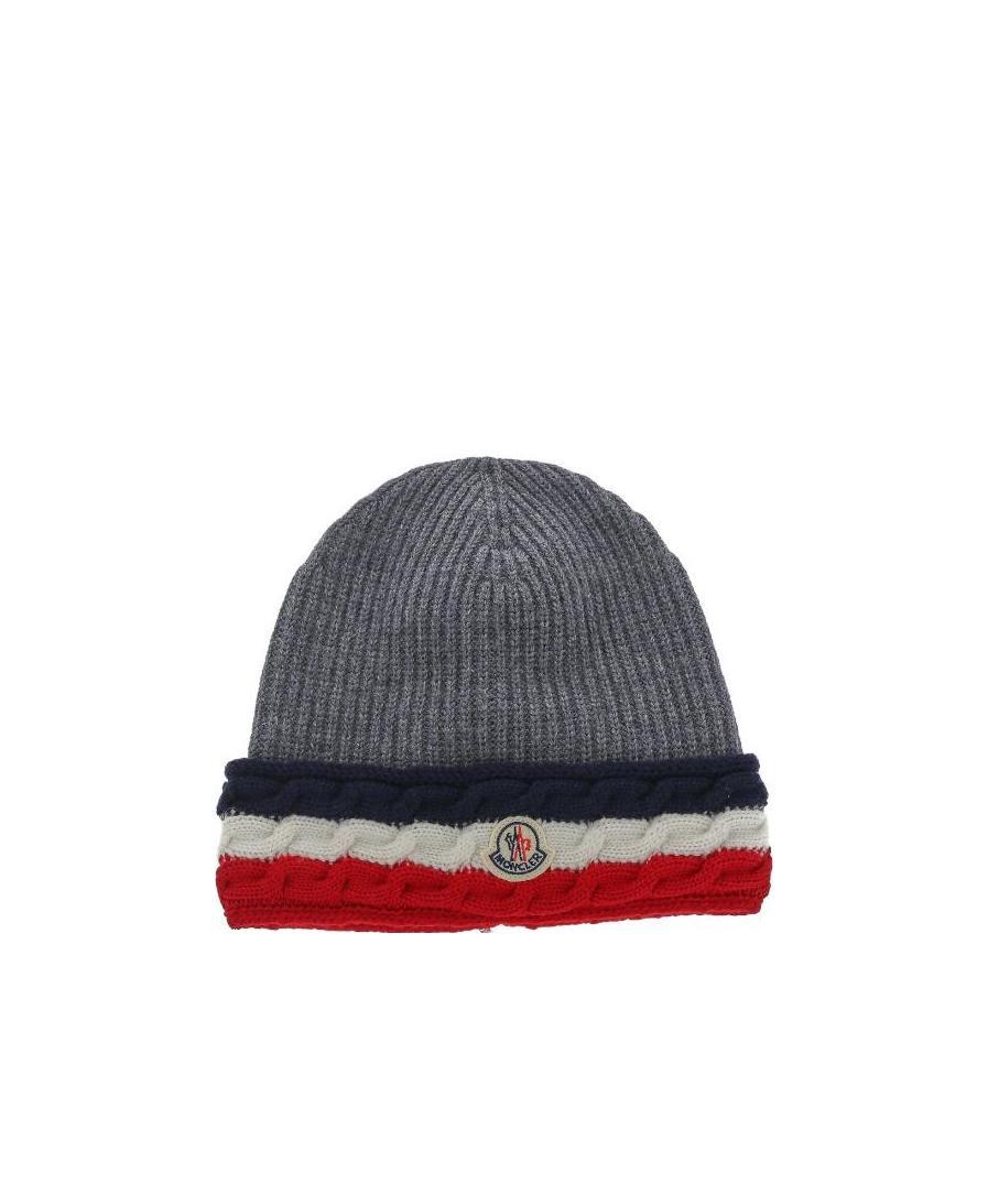 Moncler Virgin-wool Logo-patch Hat In Black