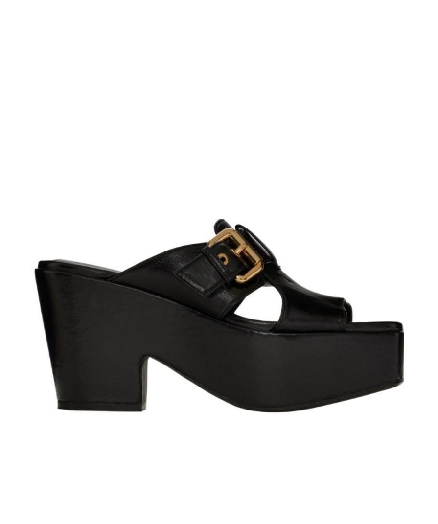BY FAR HIGH-HEELED SANDALS WITH GRAIN SKIN