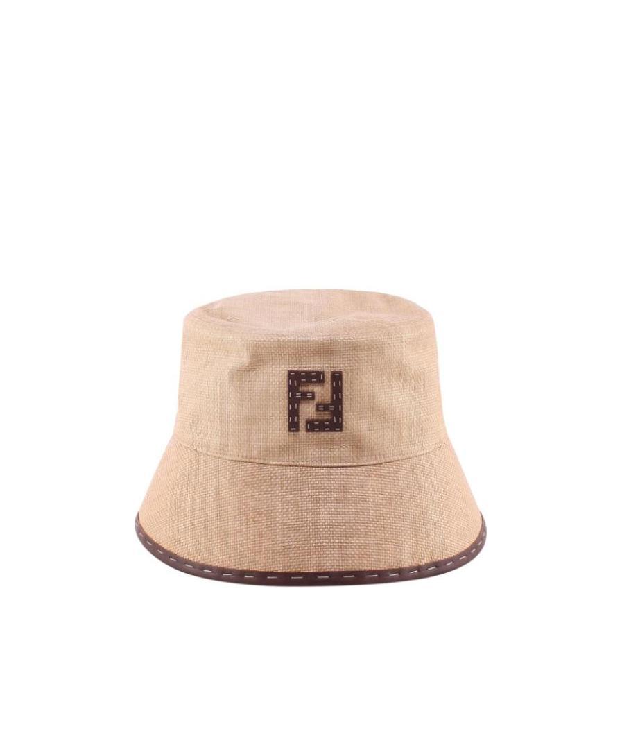 Fendi Ff Motif Bucket Hat In Nude