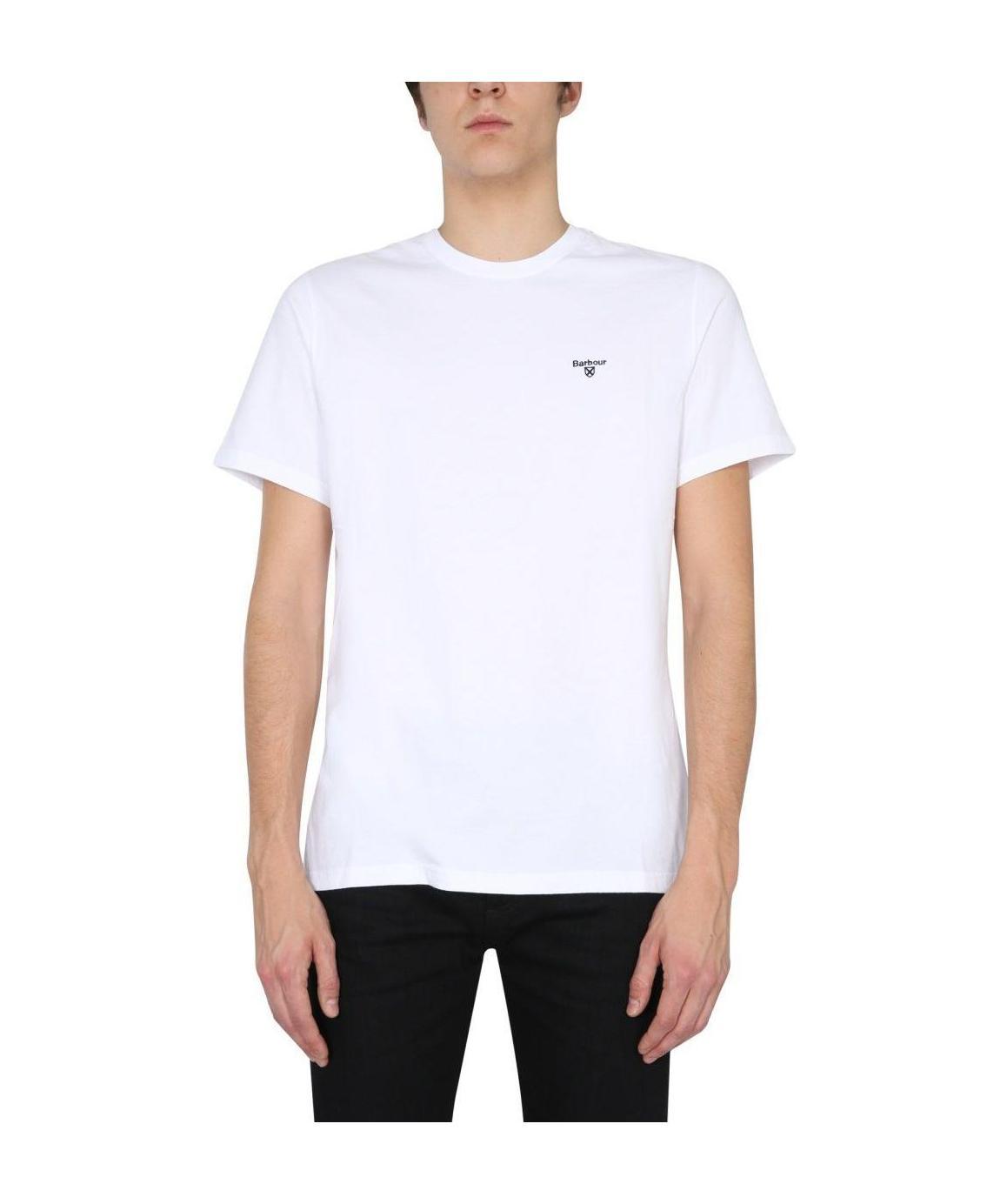 BARBOUR BARBOUR MEN S MTS0331WH11 WHITE OTHER MATERIALS T-SHIRT