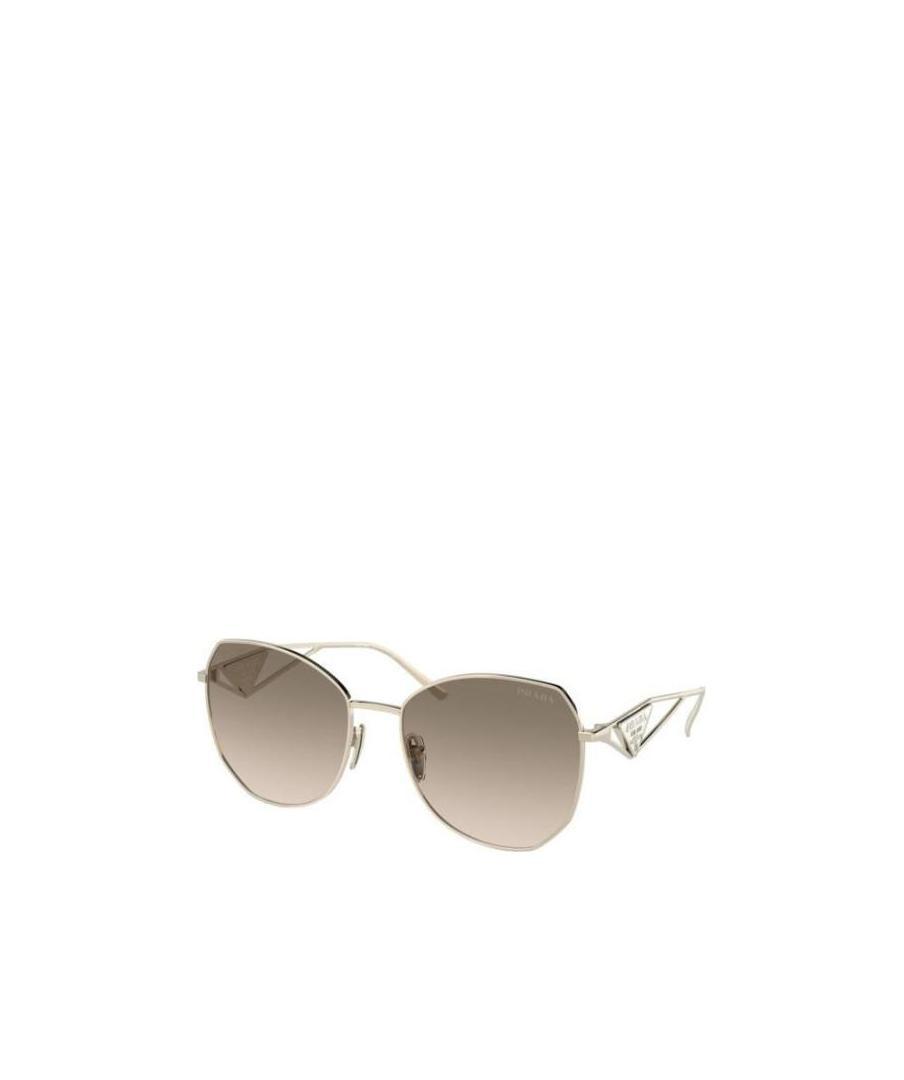 Shop Prada Eyewear Round Frame Sunglasses In Brown