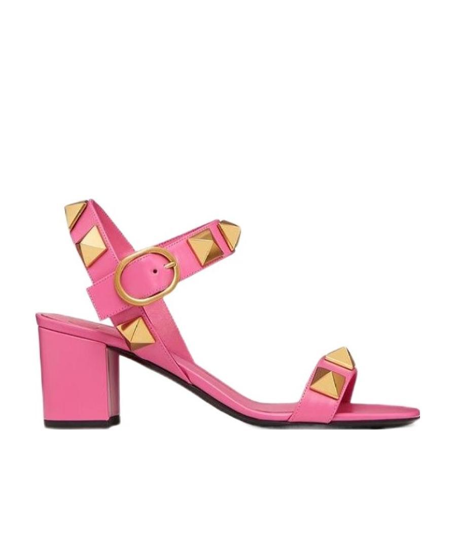 Valentino Studded Roman 90mm Sandals For Women In Pink In Pink