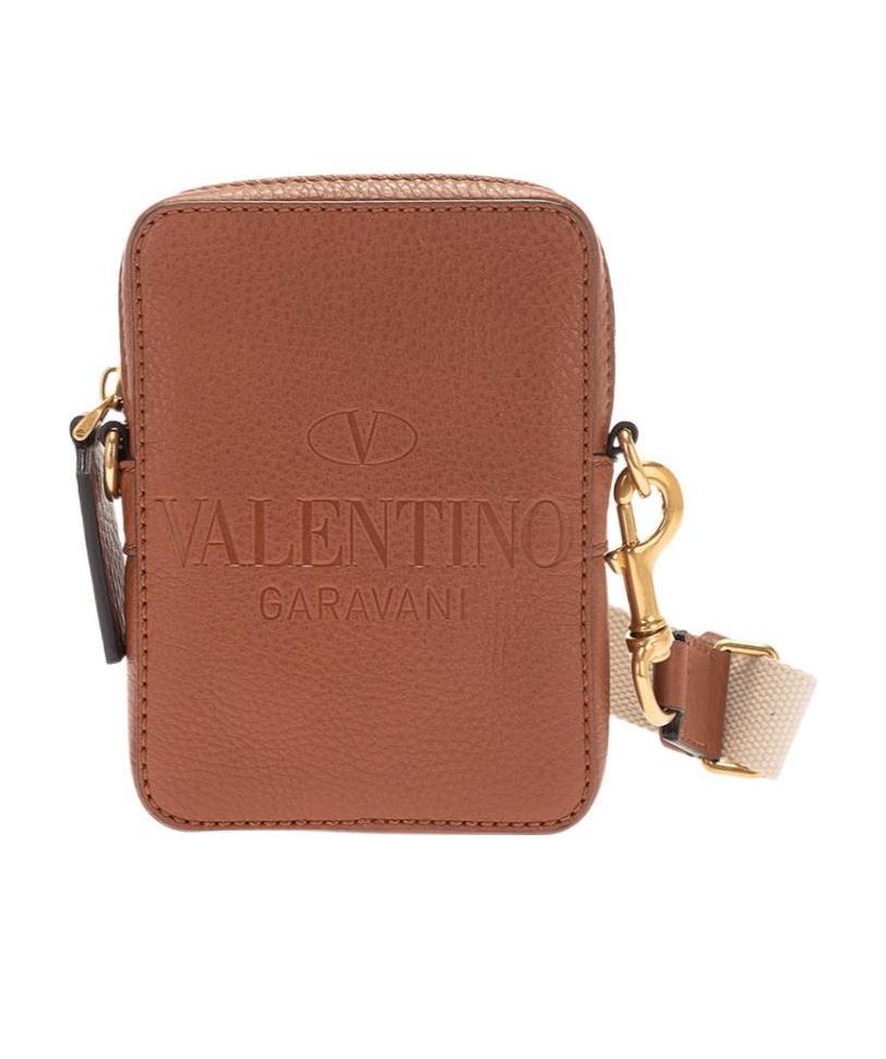 Valentino Logo-debossed Crossbody Bag In Brown