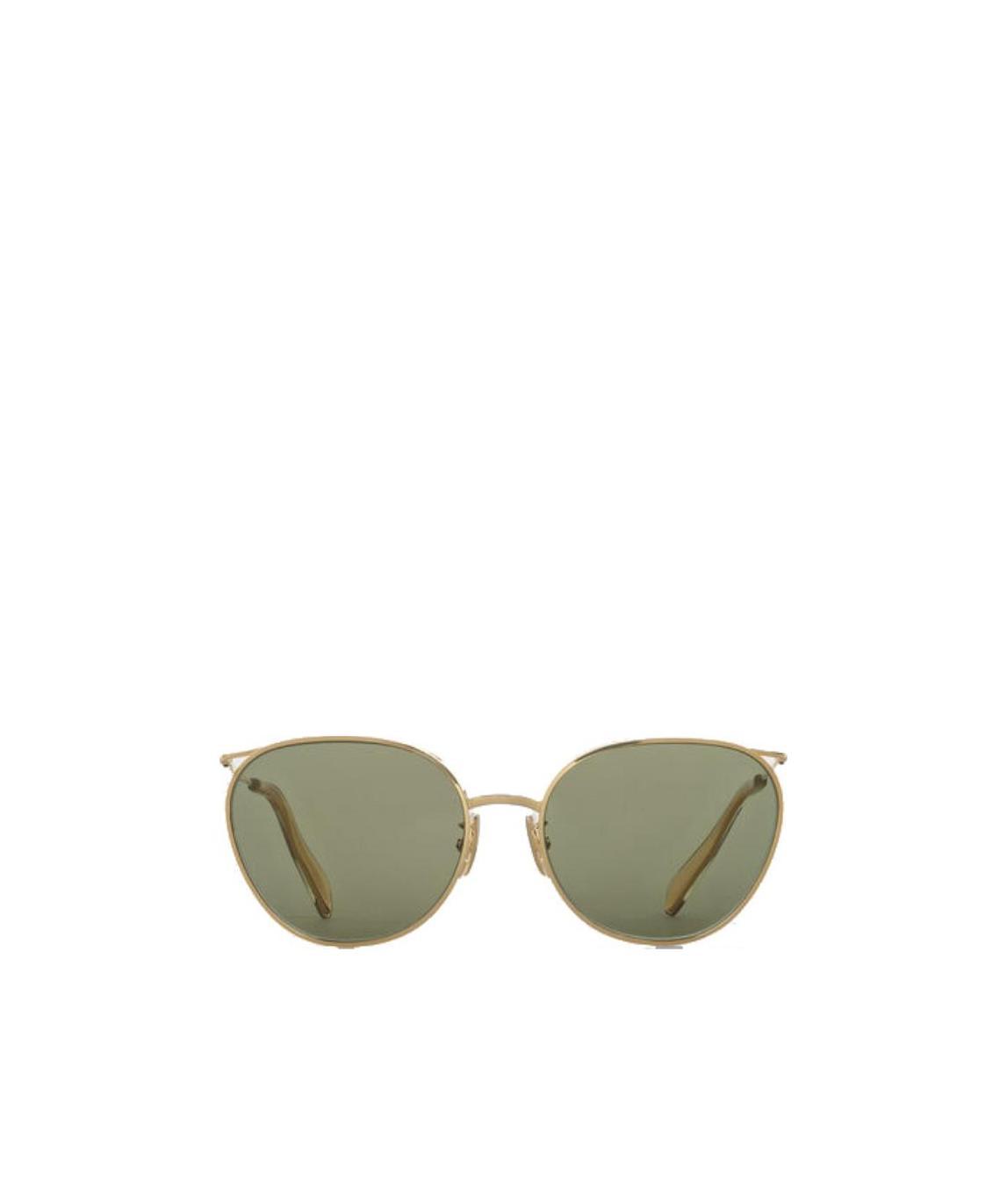 Celine Round Frame Green Lens Sunglasses In Green