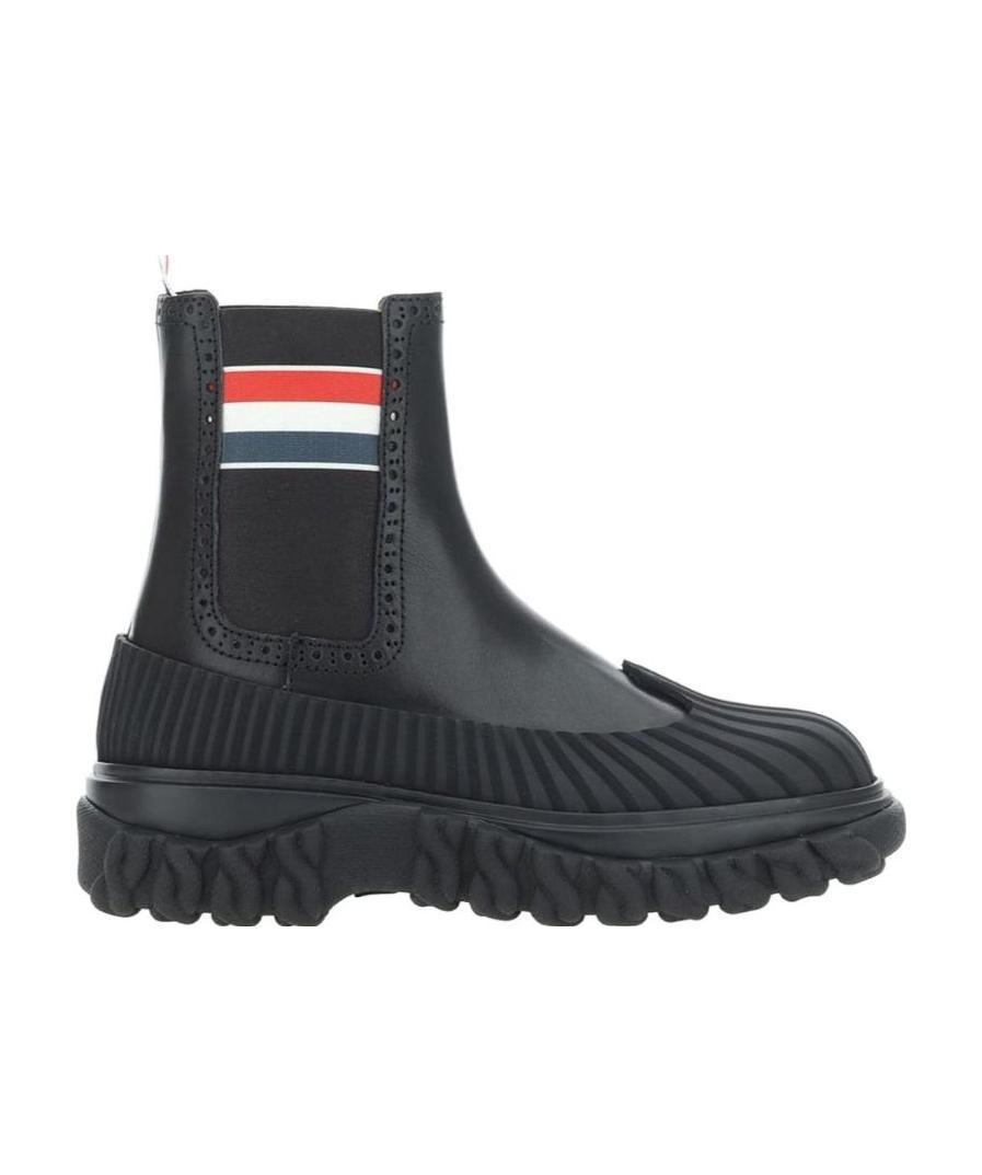 Thom Browne Chelsea Boot With Chunky Rubber-sole Detail In Black