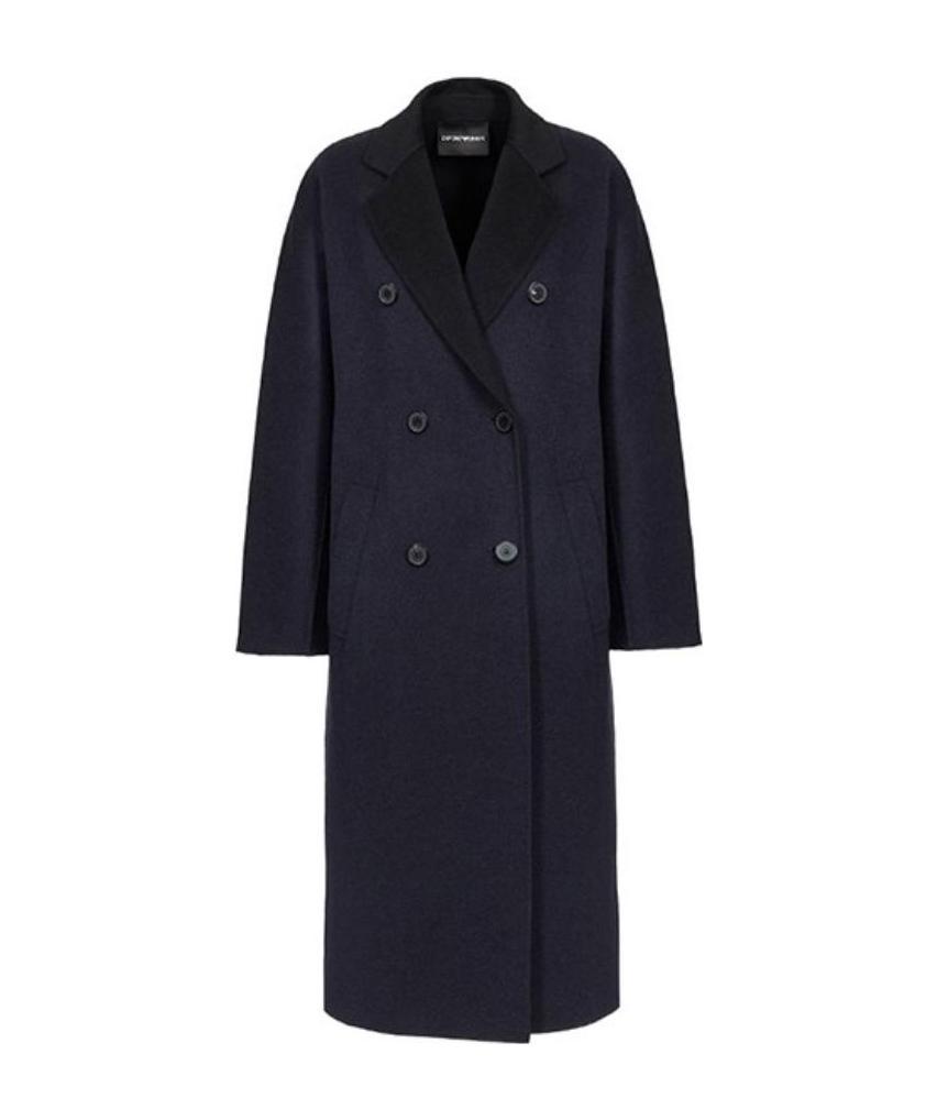 EMPORIO ARMANI NAVY BLUE LAPEL COAT